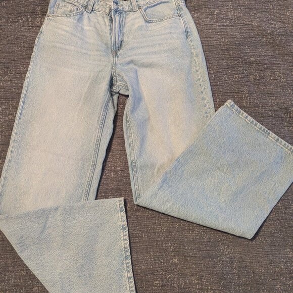 H&M Bleecker High Rise Wide Leg Jeans, Light Blue - Picture 3 of 3